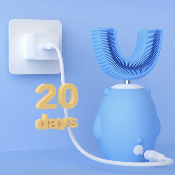 360° Sonic Electric Toothbrush U Shape Rechargeable for Kids Children Automatic Silicone Tooth Brush Smart Timer Blue Light IPX7 - Image 6