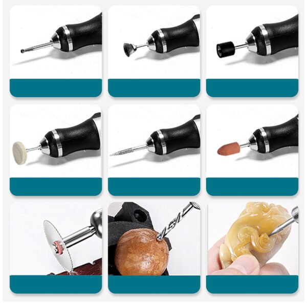 58 PCS USB charging mini electric engraving etching machine cordless rotary tools engraving pen jewel metal wood mode - Image 6