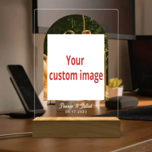 YSXMART Personalized 3D Night Light Custom Photo And Text Lamp Customized Valentine's Day Wedding Birthday 7 Color 3D Lamp Gifts