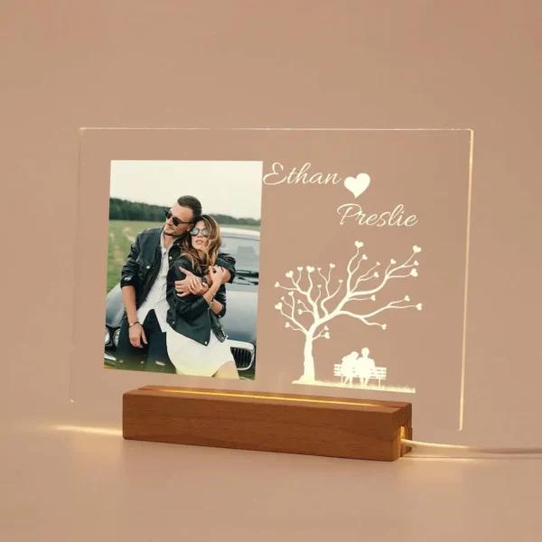 YSXMART Personalized 3D Night Light Custom Photo And Text Lamp Customized Valentine's Day Wedding Birthday 7 Color 3D Lamp Gifts - Image 2