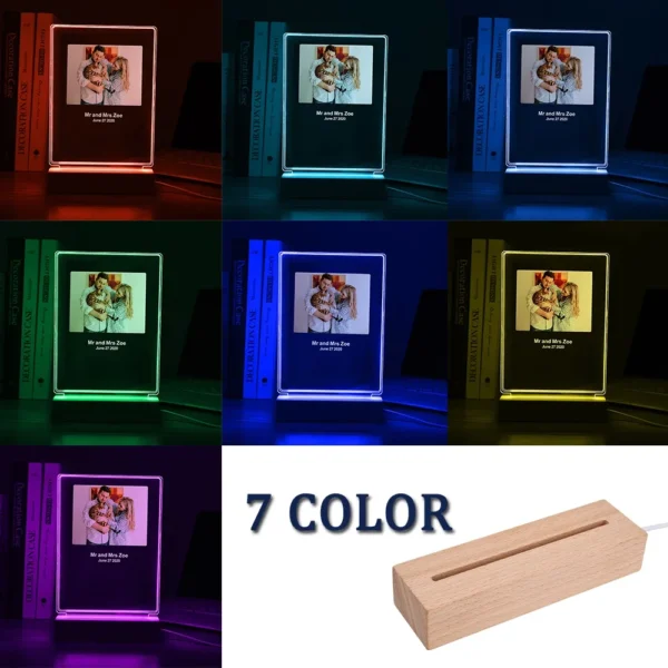 YSXMART Personalized 3D Night Light Custom Photo And Text Lamp Customized Valentine's Day Wedding Birthday 7 Color 3D Lamp Gifts - Image 4