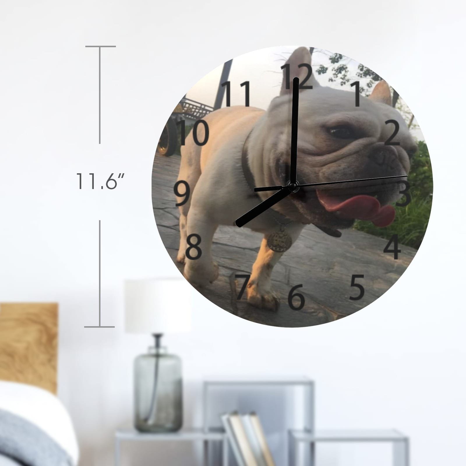 Custom Wall Clock with Picture, mom gift Personalized Name Clock, Home Decoration Clock, Pet Memorial & Customization,Couples & Romance,Picture Clock, Housewarming Gift, Custom Text Clock Gift Gift for Dad USA YSXMART for Living Room, Kitchen, and Office - Image 2