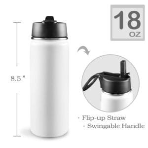 YSXMART POD OEM Insulated Water Bottle with Straw Lid (18oz)