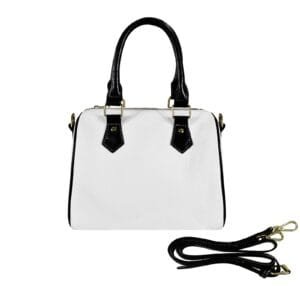 c Boston Leather Handbag-Black Handle (1746)