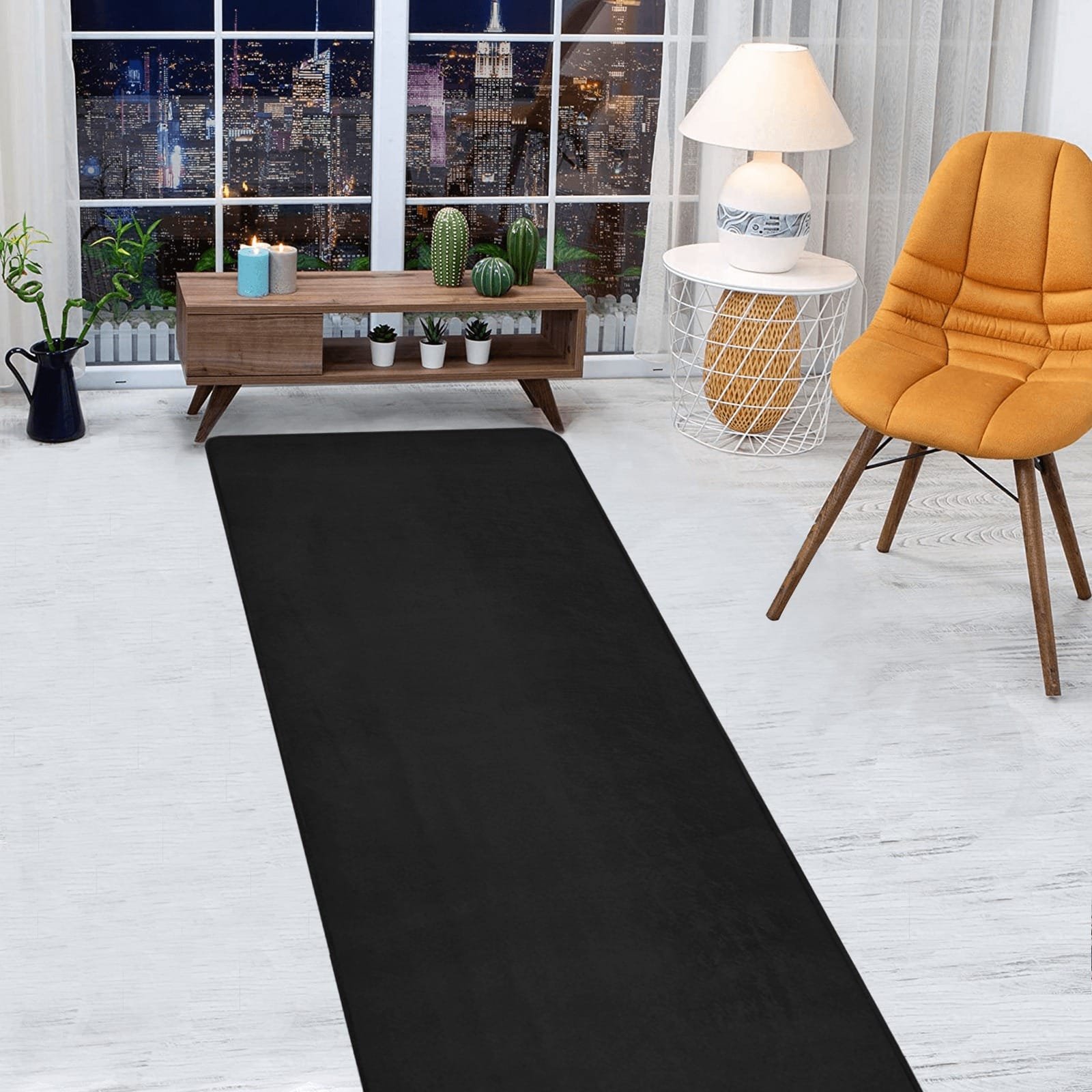 YSXMART POD OEMc Area Rug with Black Binding 7'x3'3''