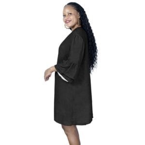 c Half Sleeves V-Neck Mini Dress (D63)