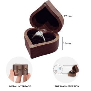 c Personalized Heart Shaped Wooden Ring Box