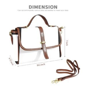 c Multi-Function Leather Satchel-Brown