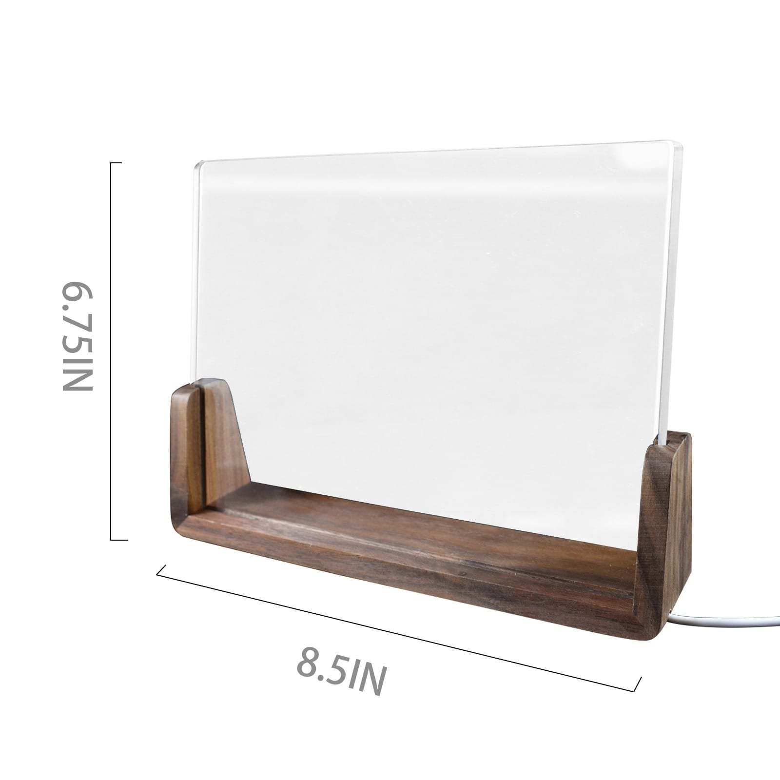亚克力灯照片座-1 Acrylic Nigh Light 8"x6"(U-Shaped Walnut Base)(QUE)(TEMU)
