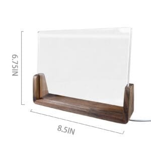 亚克力灯照片座-1 Acrylic Nigh Light 8"x6"(U-Shaped Walnut Base)(QUE)(TEMU)