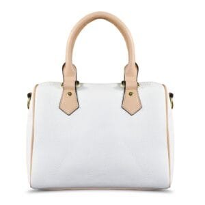 c Boston Leather Handbag-Khaki Handle (1746)