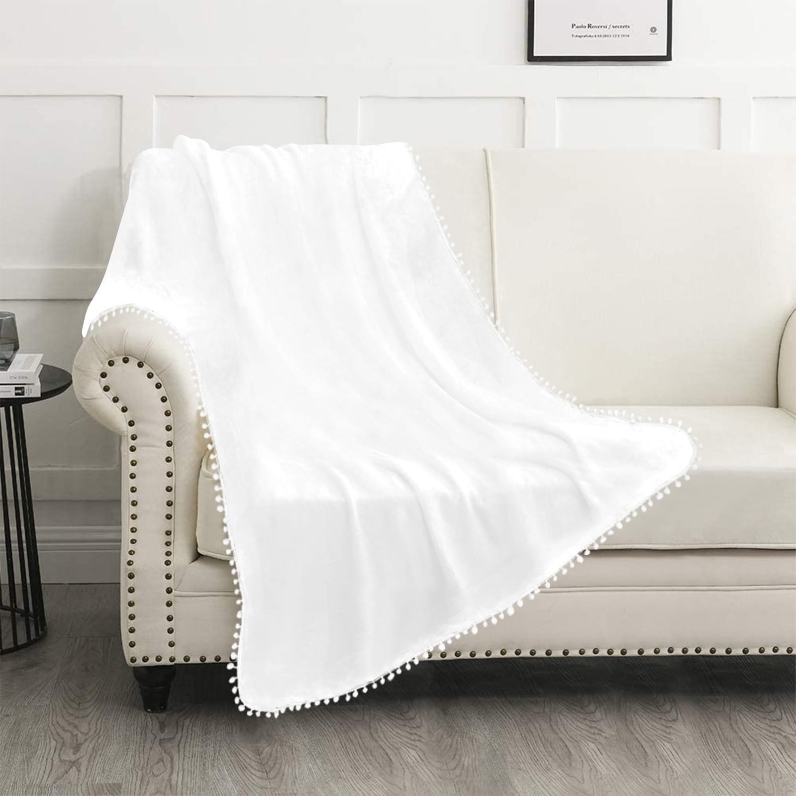 c Pom Pom Fringe Blanket40"x50"