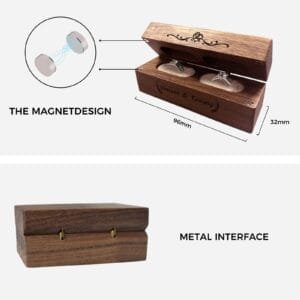 c Custom Double Slot Wooden Ring Box